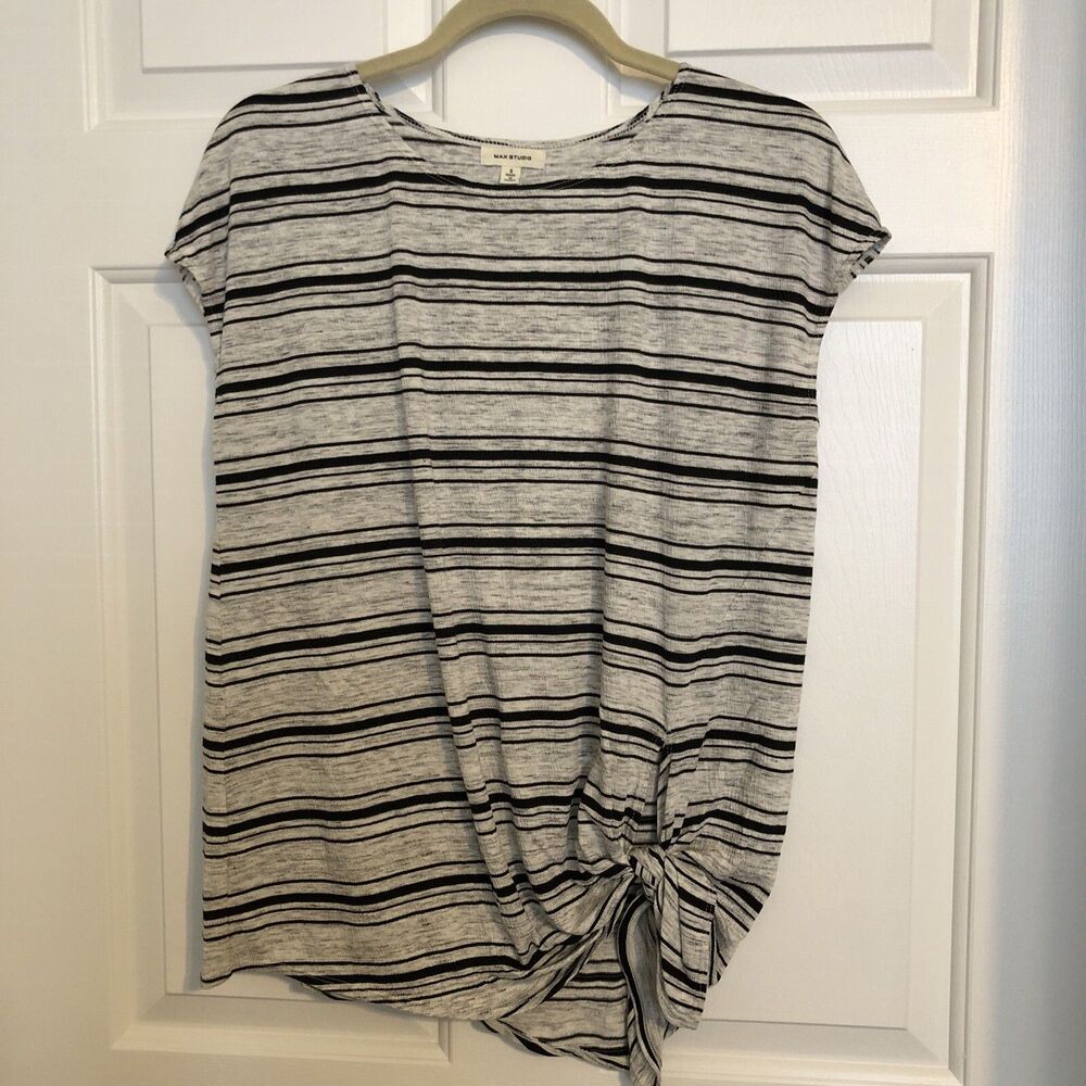Max Studio Striped Sleeveless Knit Top S